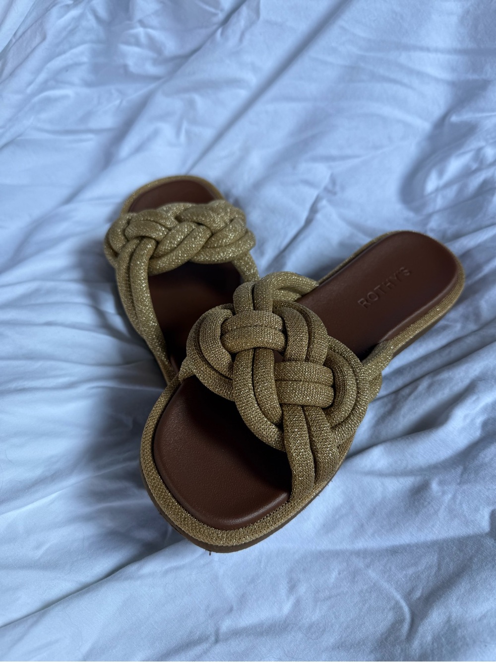 Rothy’s The Summer Sandal – Gold Sun – Size 7.5